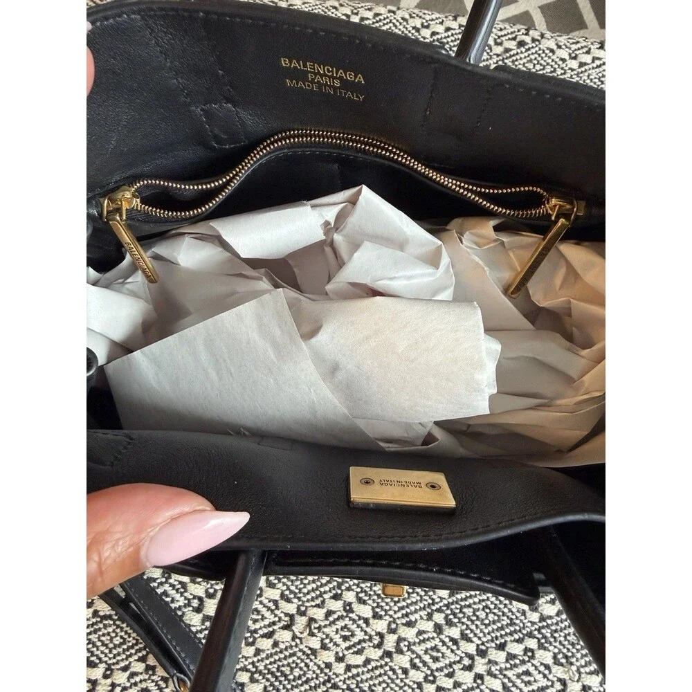 BALENCIAGA Bel Air Mini Black Leather Carry All Bag. Retails $3,650 - Picture 7 of 16